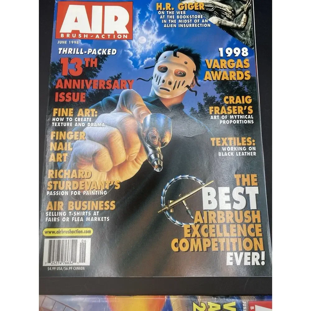 Lot Of 3 JUNE AIR BRUSH ACTION MAGAZINE 1993,1998,2002 Anniversary Issues.